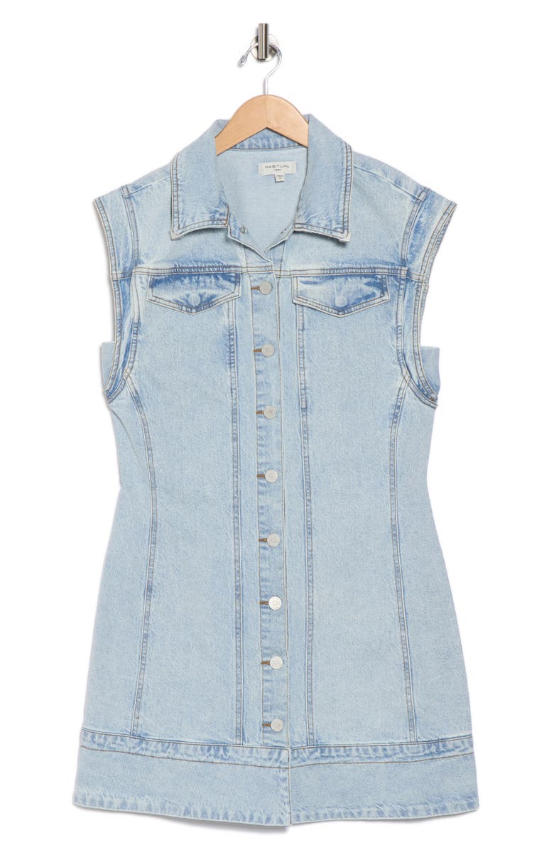 Habitual Sleeveless Denim Shirtdress, Alternate, color, Atlantic