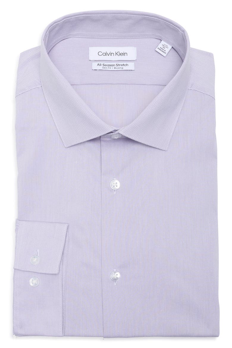 Slim Fit All-Season Stretch Dress Shirt, Alternate, color, LILAC