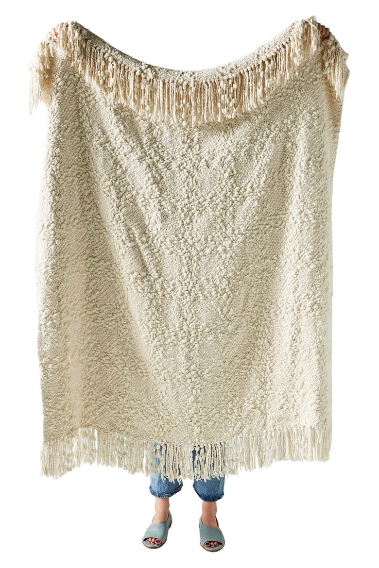 Chenille Throw Blanket, Alternate, color, IVORY