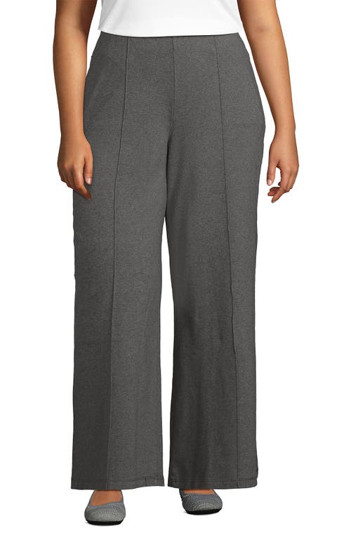 Lands' End Starfish High Rise Palazzo Pants In Charcoal Heather