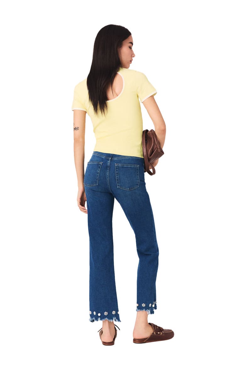 Beaded bootcut jeans, Alternate, color, Blue
