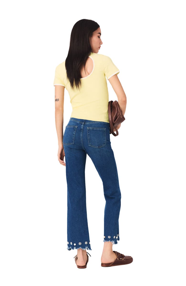 maje Beaded bootcut jeans, Alternate, color, Blue