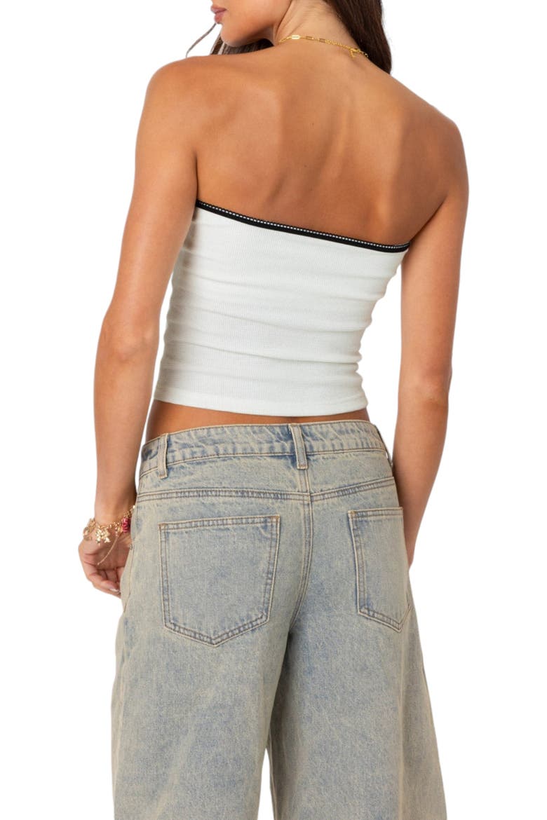 Waffle Knit Tube Top, Alternate, color, WHITE