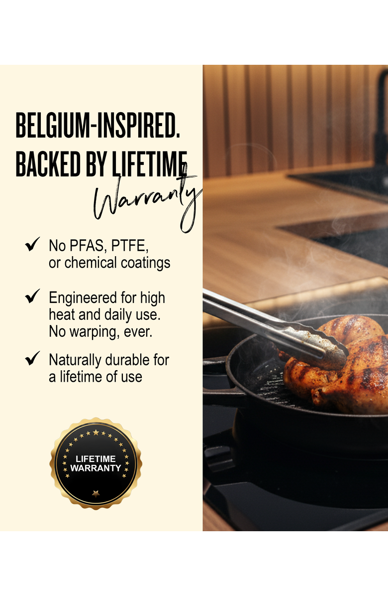 Alva Nori 11-inch Enameled Cast Iron Grill Pan, Alternate, color, Black