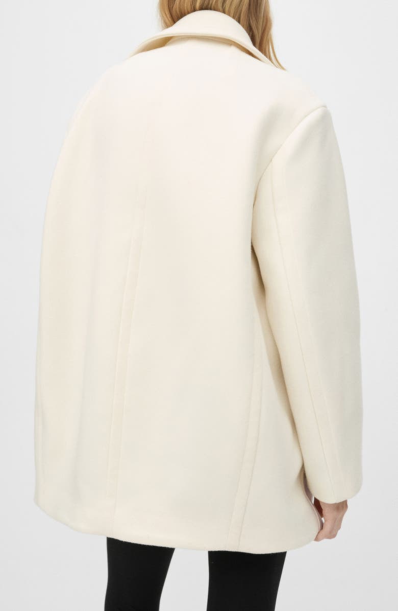 MANGO Double Breasted Virgin Wool Blend Coat, Alternate, color, 