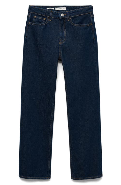 Mango Mid Rise Straight Leg Jeans In Open Blue