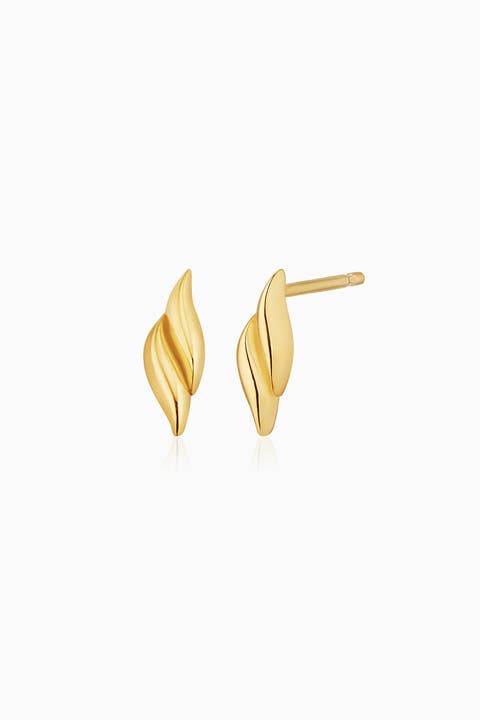 14K Gold Making Waves Studs