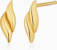 Oradina 14K Gold Making Waves Studs