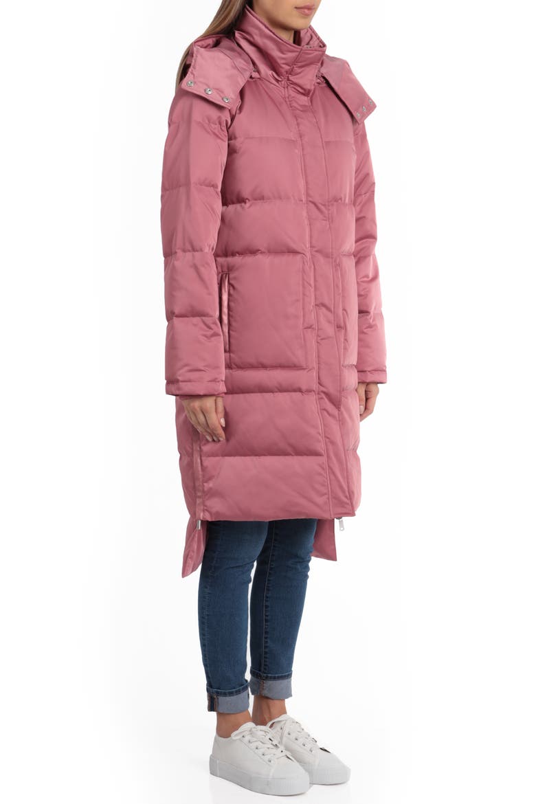 Insulated Step Hem Puffer Coat, Alternate, color, ROSE