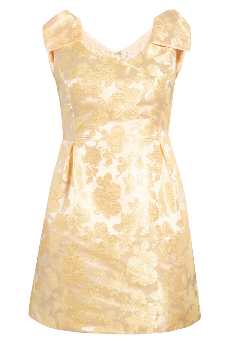 Duson Jacquard Bow Sash Minidress, Alternate, color, CHAMPAGNE
