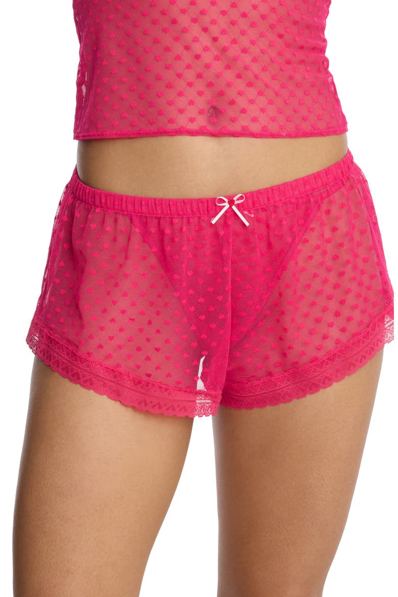 Heart Breaker Lace Shorts, Main, color, NEON FUCHSIA