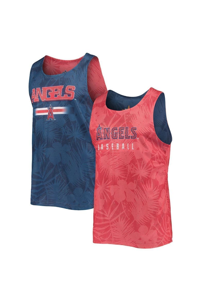 Men's FOCO Red/Navy Los Angeles Angels Floral Reversible Mesh Tank Top, Main, color, Red
