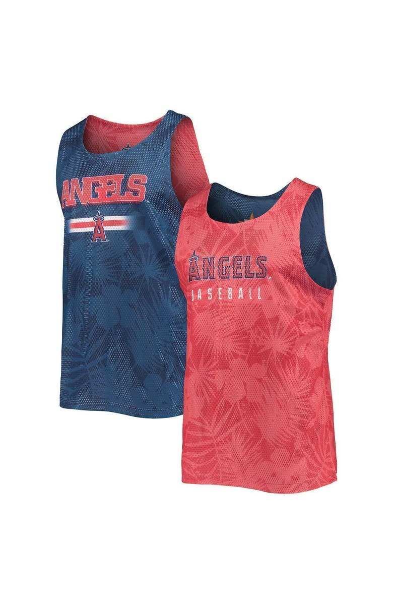 FOCO Men's FOCO Red/Navy Los Angeles Angels Floral Reversible Mesh Tank Top, Main, color, Red