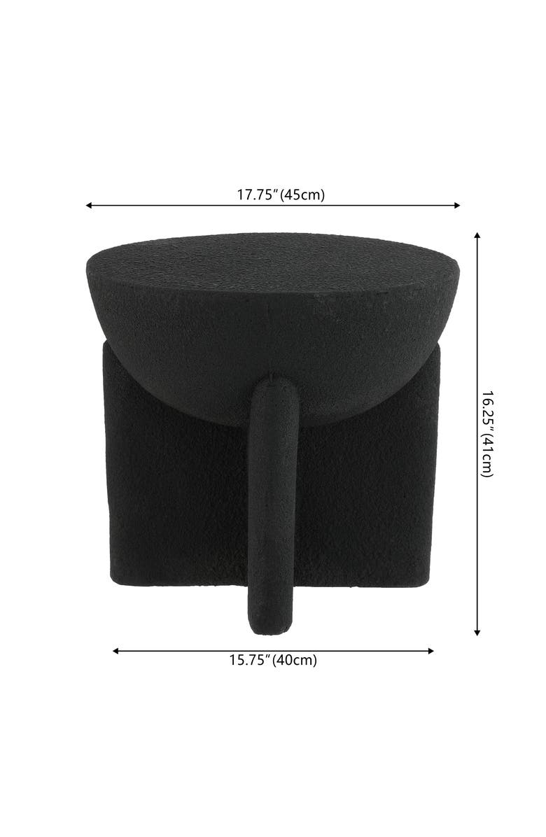 JONATHAN Y Brady 16.25" Minimalist Modern Drum Indoor/Outdoor Accent Table, Alternate, color, Black Frosted