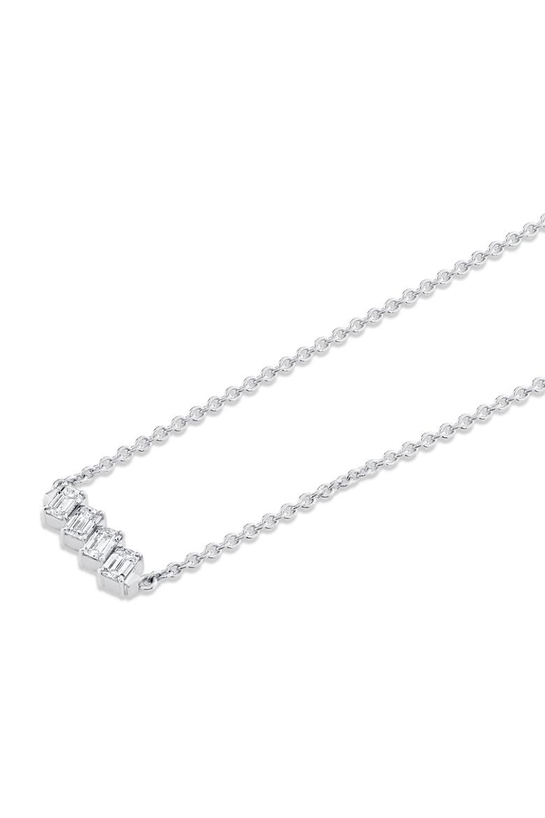 Mini Montage Emerald Cut Diamond Bar Necklace, Alternate, color, 18K Yellow Gold