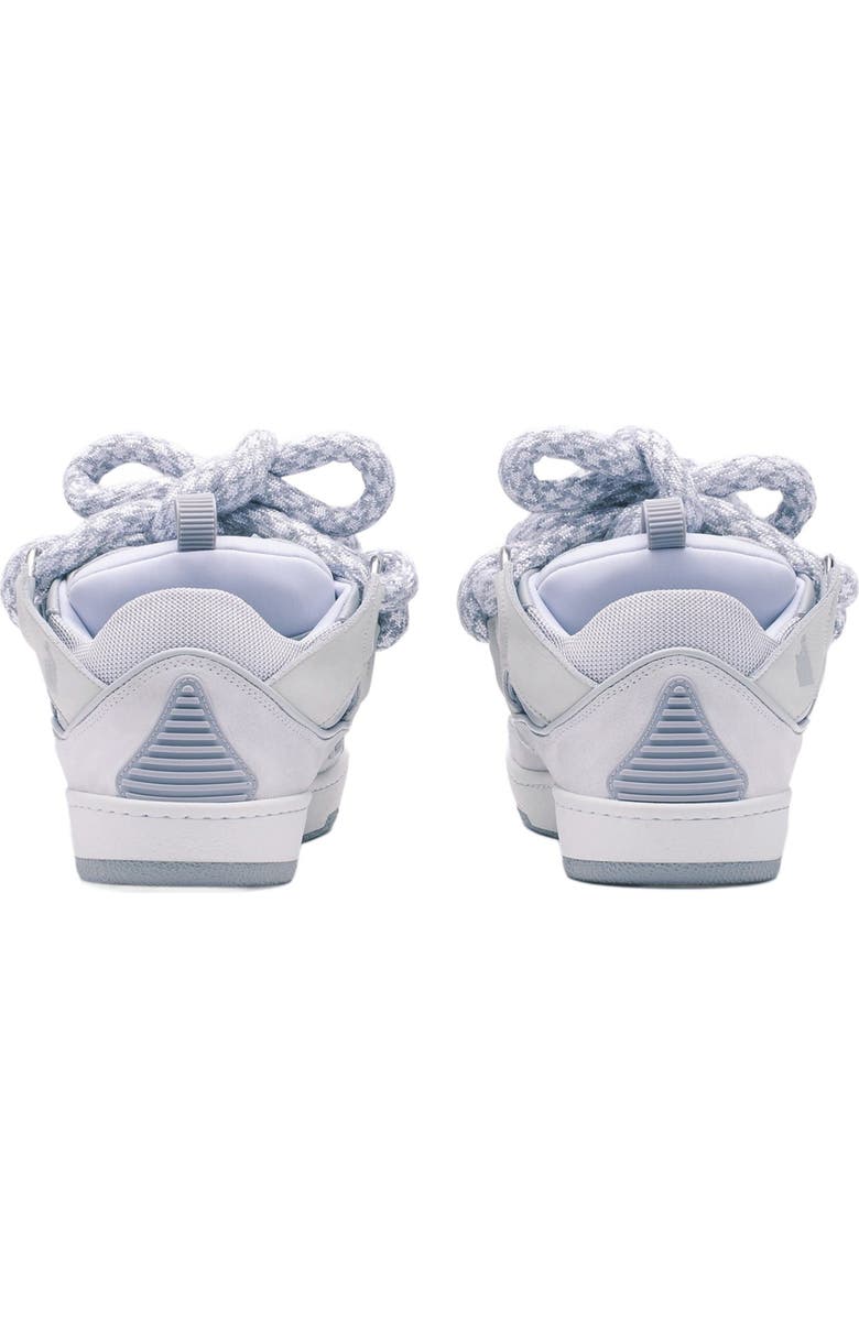 Lanvin CURB SNEAKERS IN LEATHER WITH SNAKE LACES, Alternate, color, White