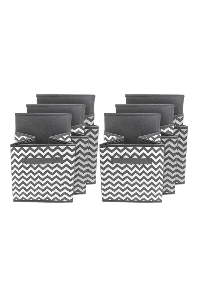 Foldable Storage Cube - Set of 6, Alternate, color, GREY PATTERN