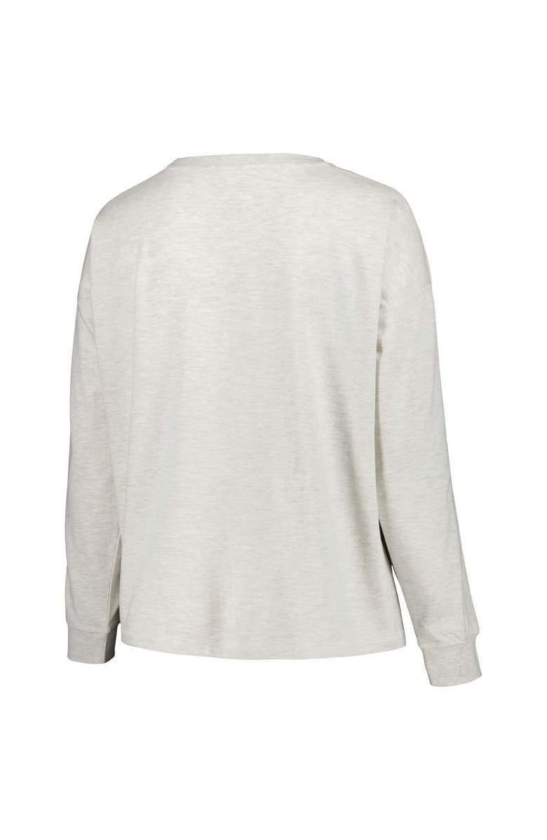 PROFILE Women's Profile Oatmeal Georgia Bulldogs Plus Size Distressed Arch Over Logo Neutral Boxy Pullover Sweatshirt, Alternate, color, Oatmeal