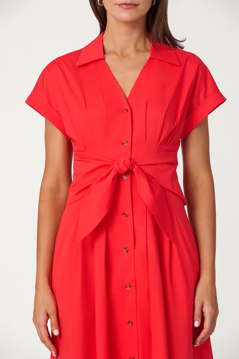 Cotton Poplin Beatrice Dress, Alternate, color, Tomato