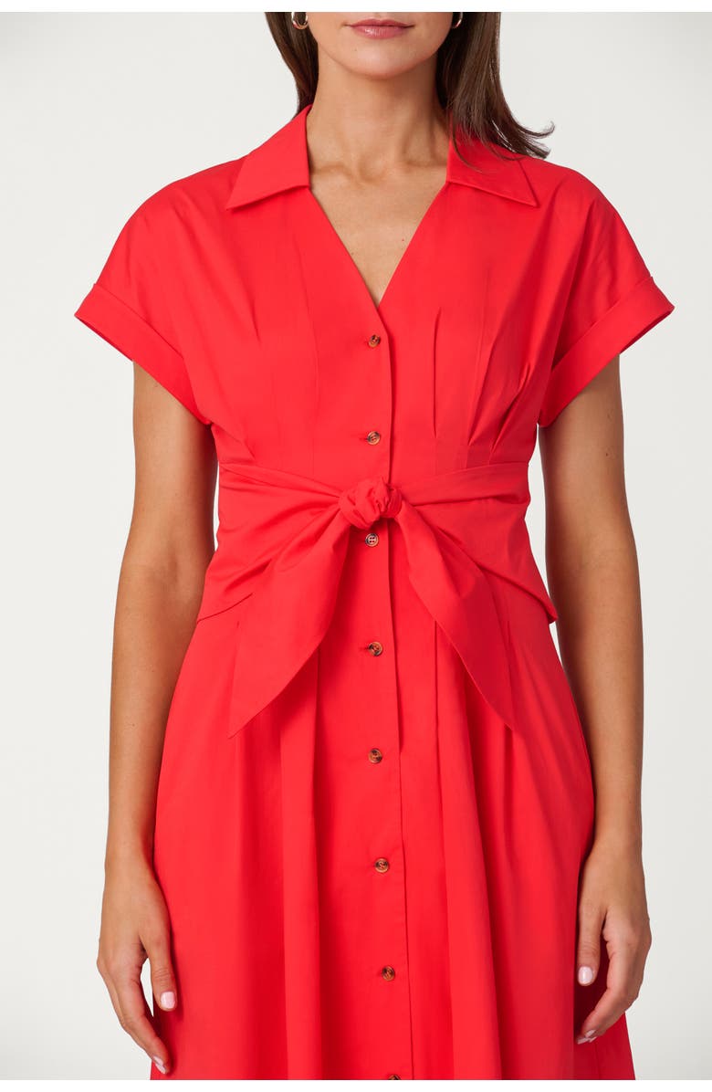 Shoshanna Cotton Poplin Beatrice Dress, Alternate, color, Tomato