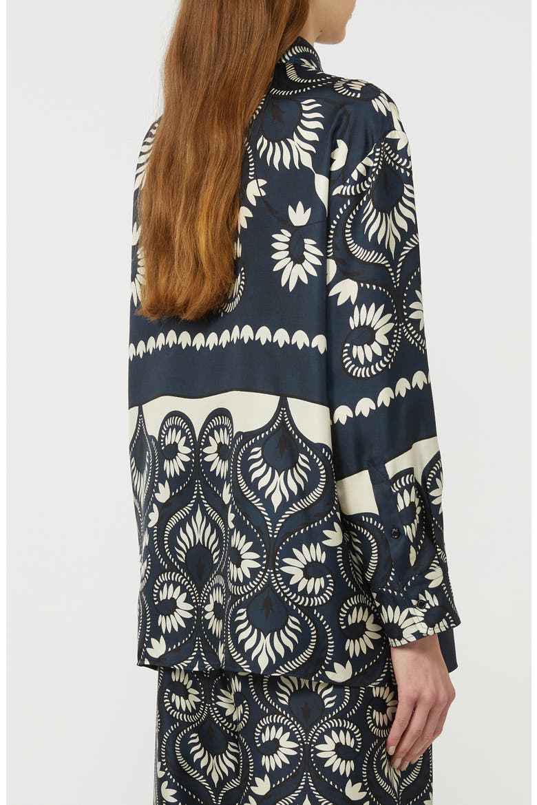 Patchwork Jersey Button-Up Shirt, Alternate, color, NAVY