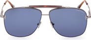 TOM FORD Jaden 60mm Polarized Navigator Sunglasses