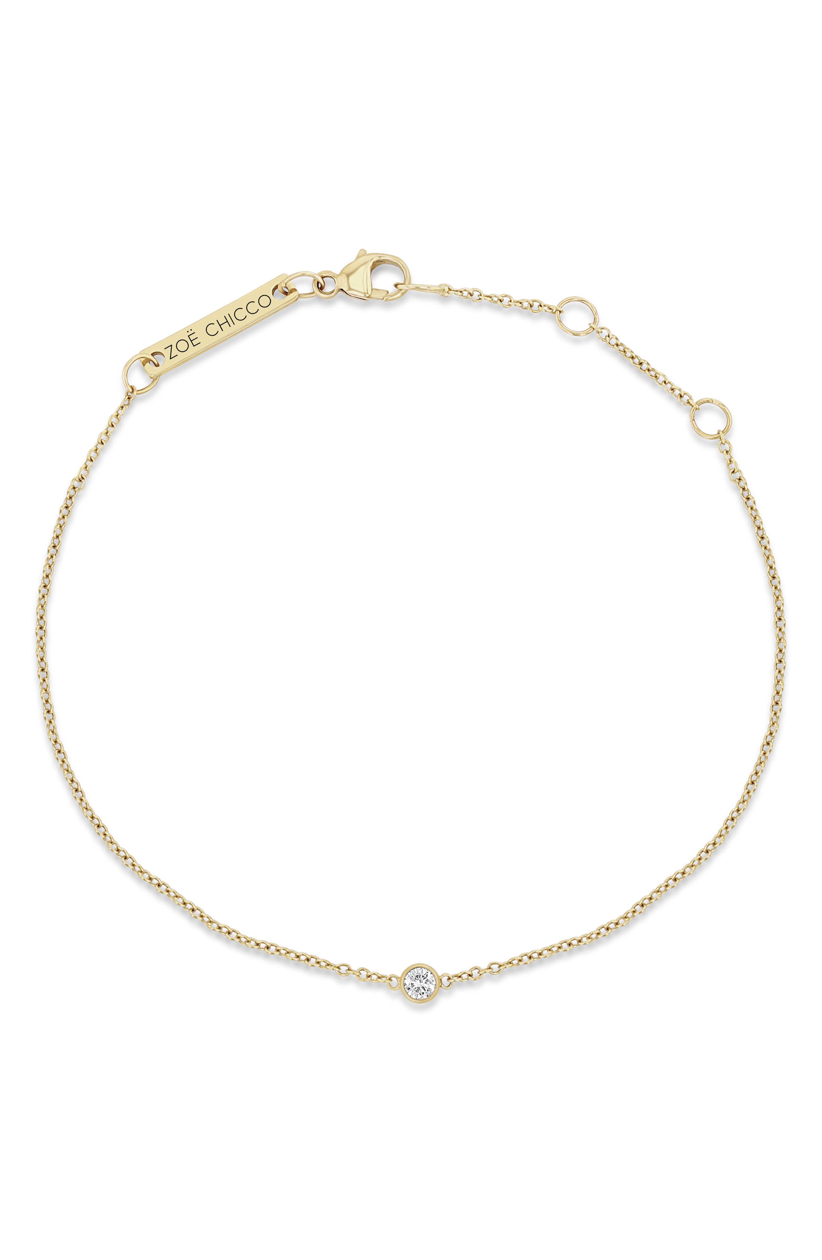 Zoë Chicco Bezel Opal Pendant Bracelet In Gold