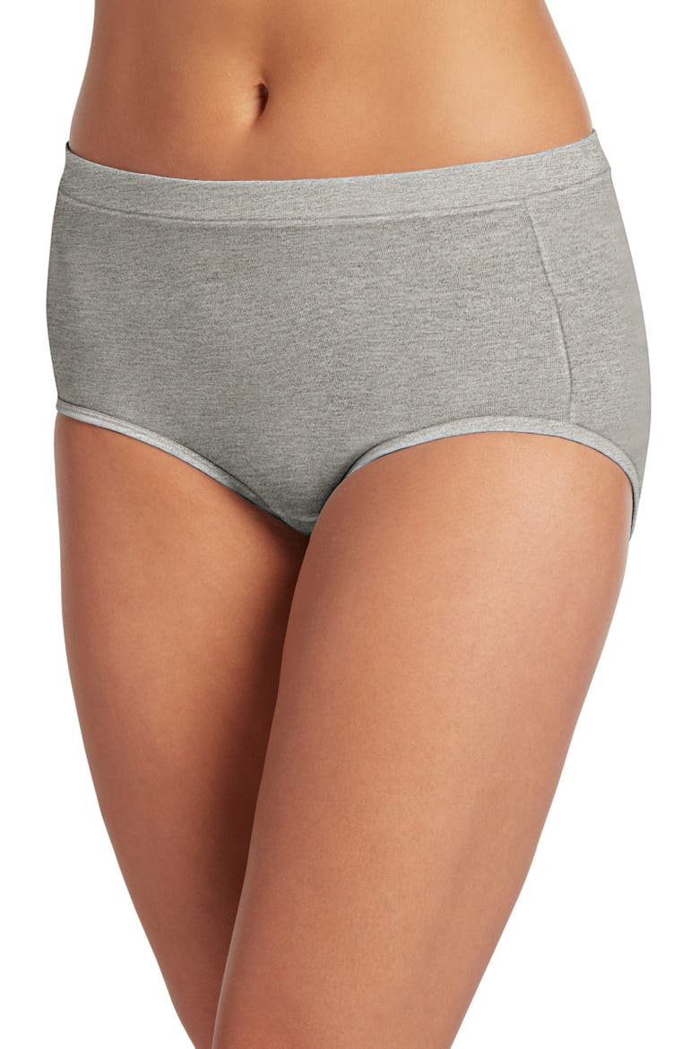 Women's Cotton Stretch Brief, Main, color, Grey Heather