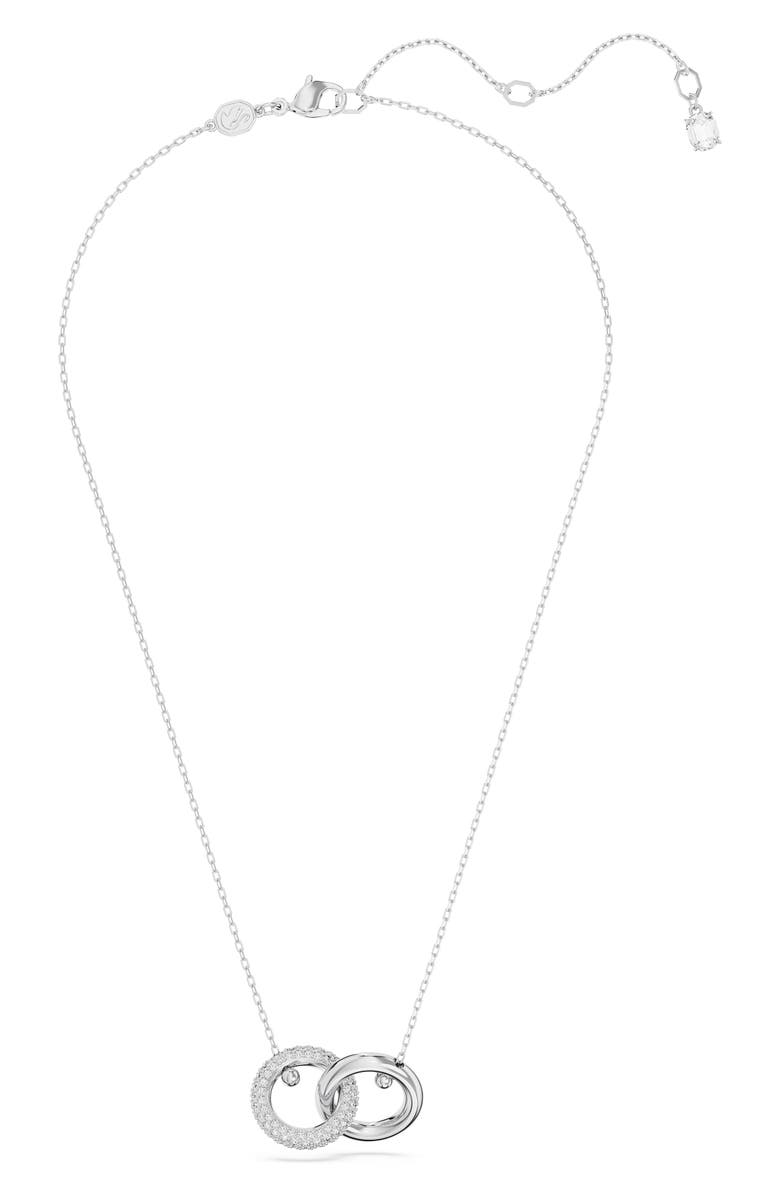 Swarovski Dextera Interlink Pendant Necklace, Main, color, Silver