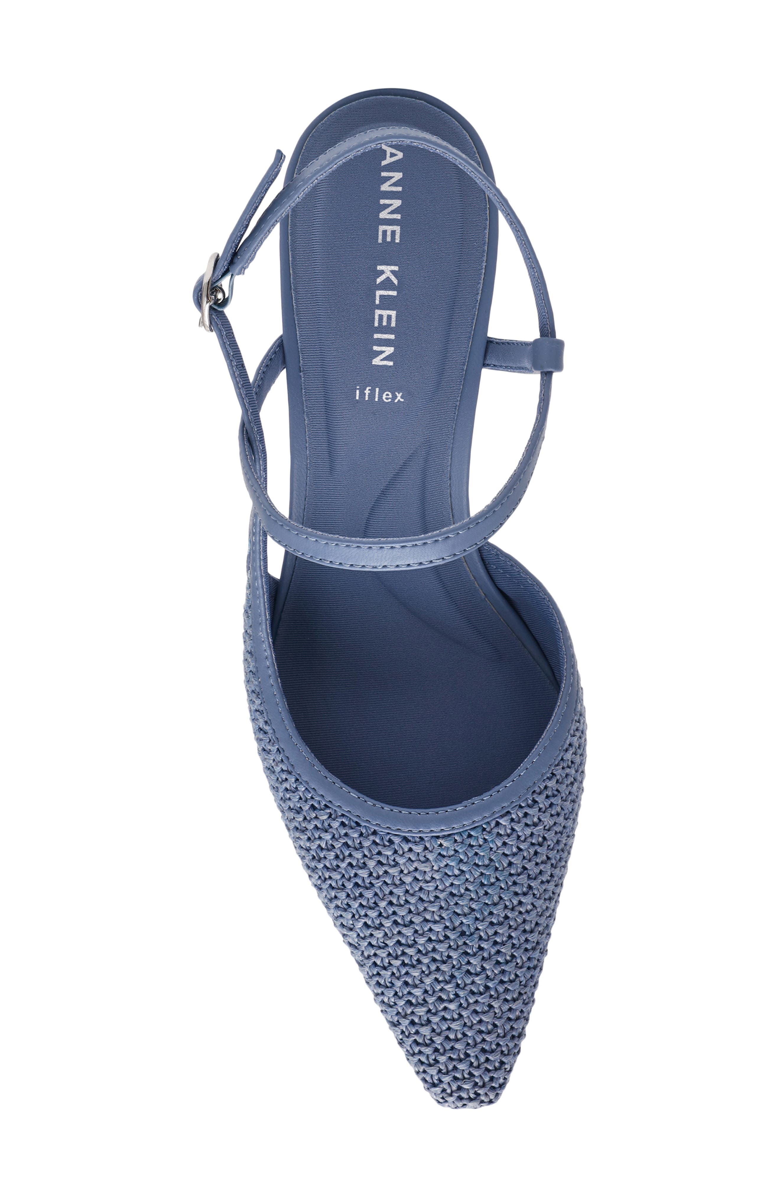 Anne Klein Cosmo Ankle Strap Pump, Alternate, color, Blue Raffia