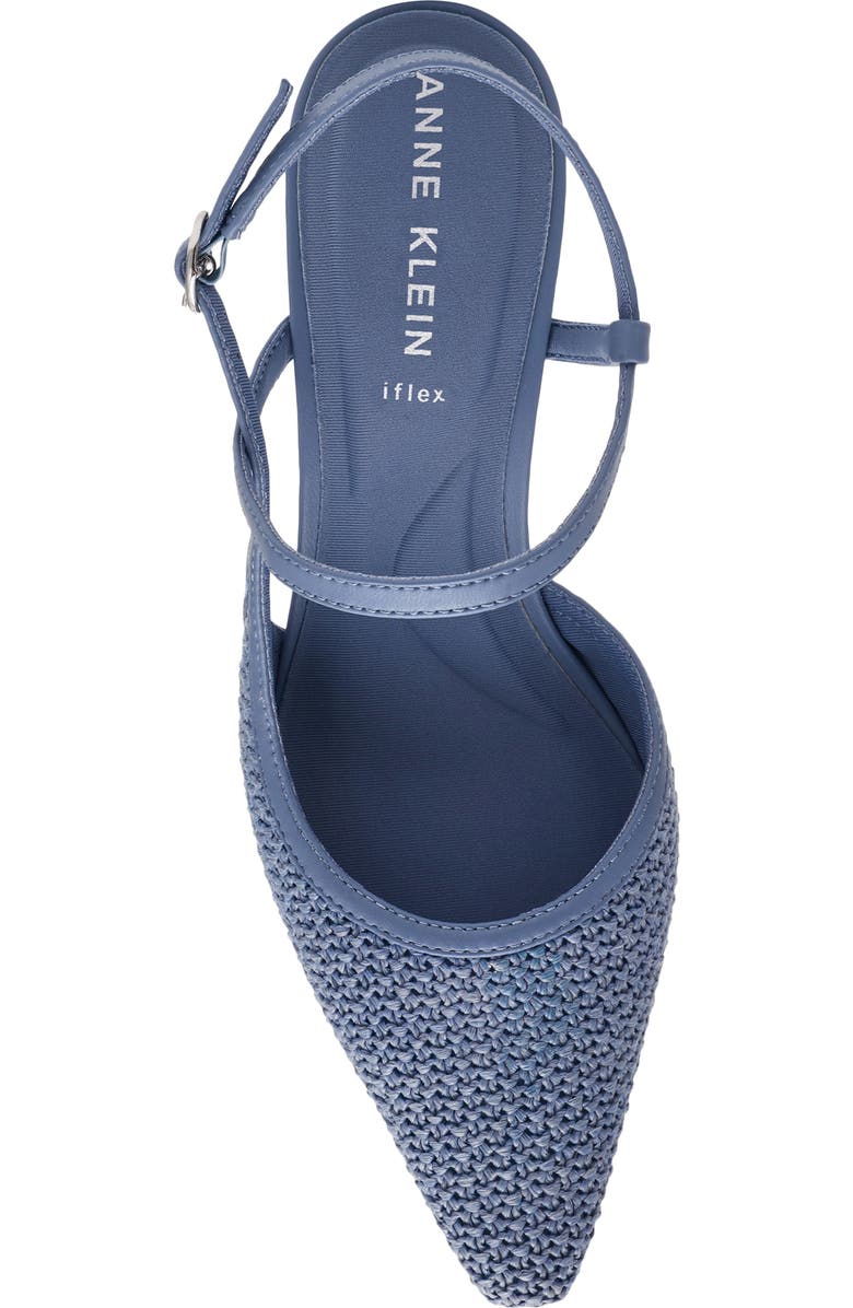 Anne Klein Cosmo Ankle Strap Pump, Alternate, color, Blue Raffia