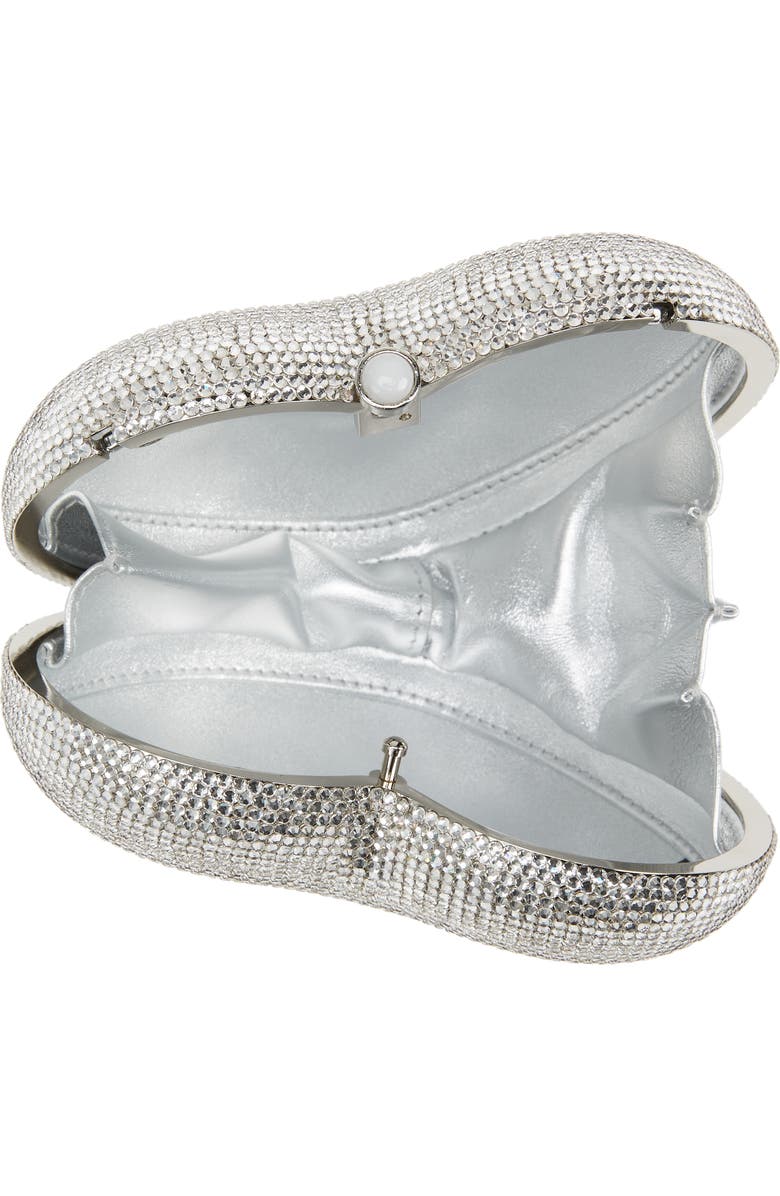 JUDITH LEIBER COUTURE Lamour Petite Coeur Heart Clutch, Alternate, color, Silver Rhine