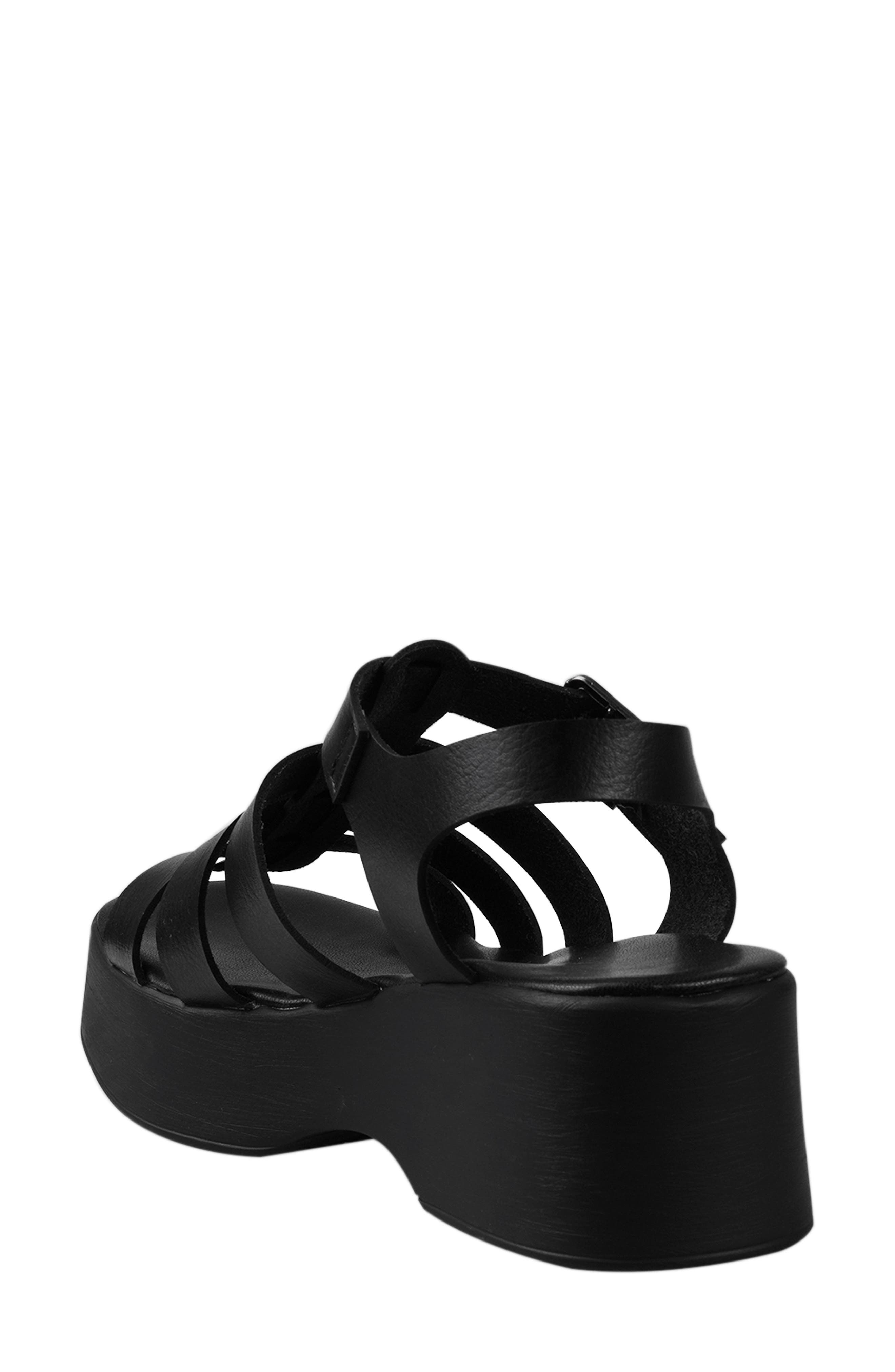 ROCK AND CANDY Caged Platform Sandal, Alternate, color, Black Faux
