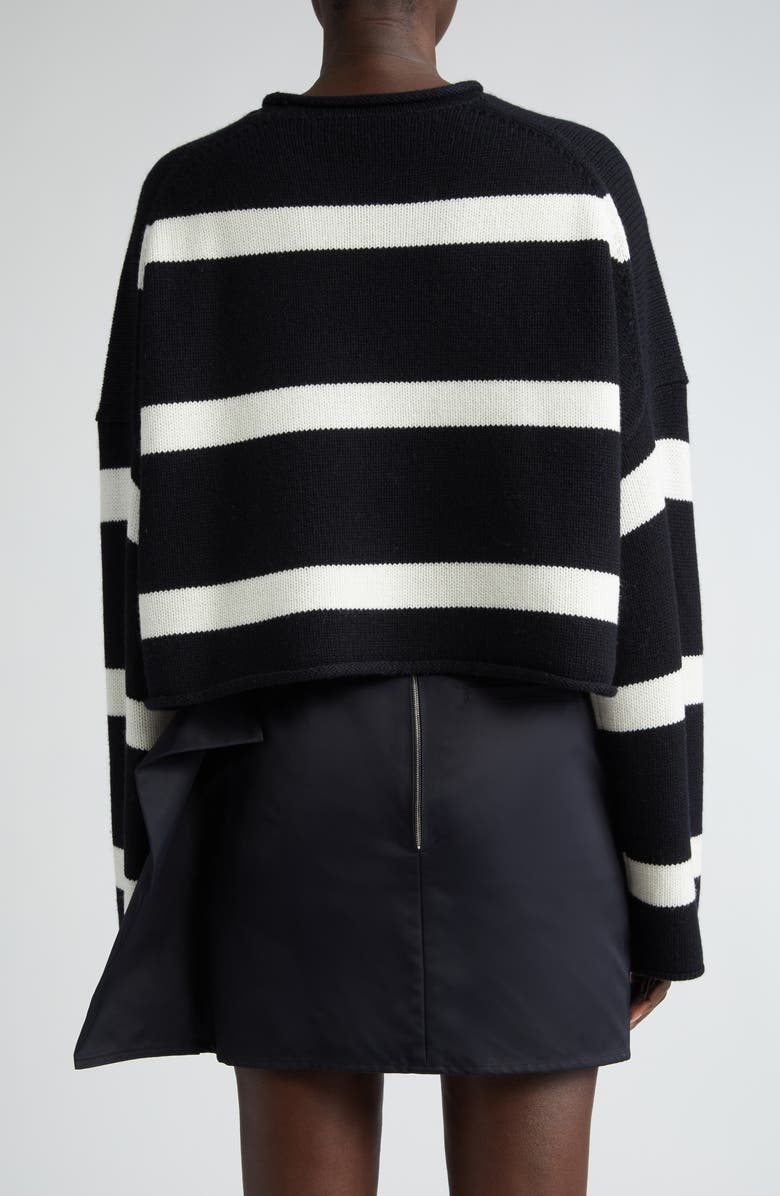 JW Anderson Anchor Logo Roll Neck Crop Cotton Sweater, Alternate, color,