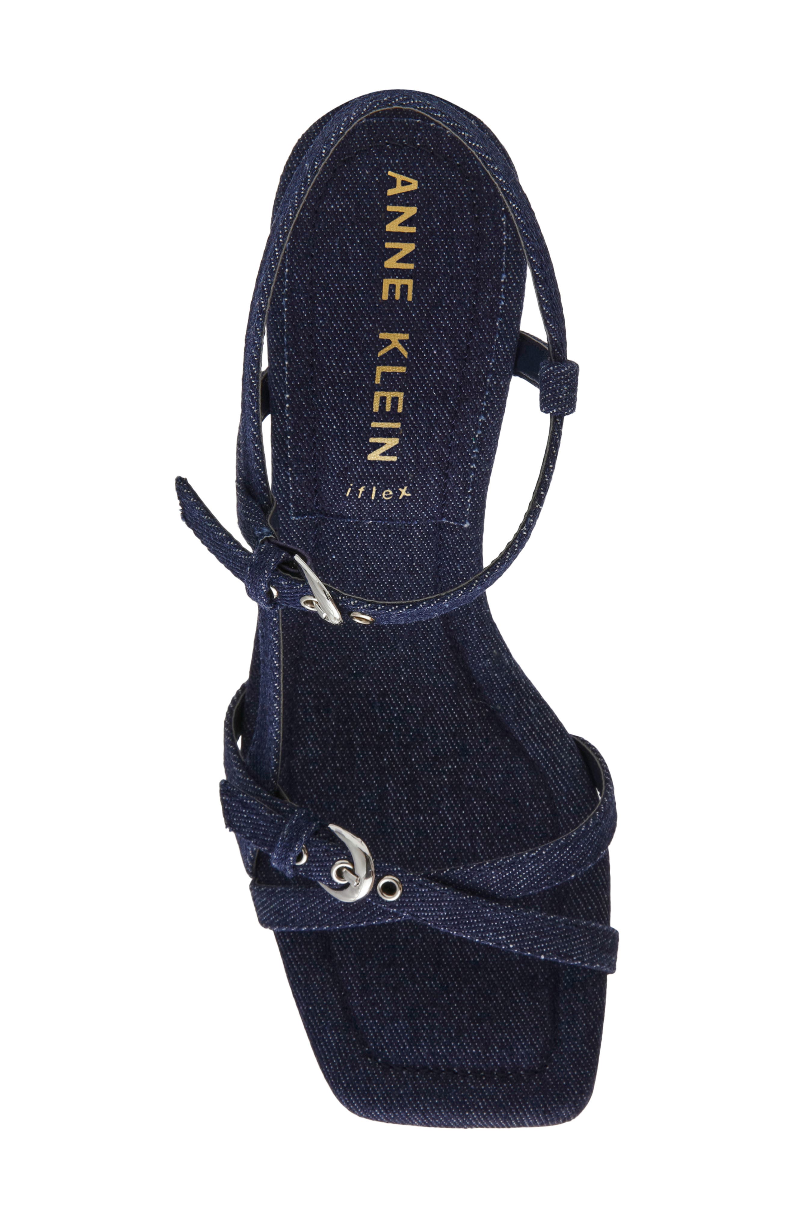 Anne Klein Jaydyn Kitten Heel Sandal, Alternate, color, Denim