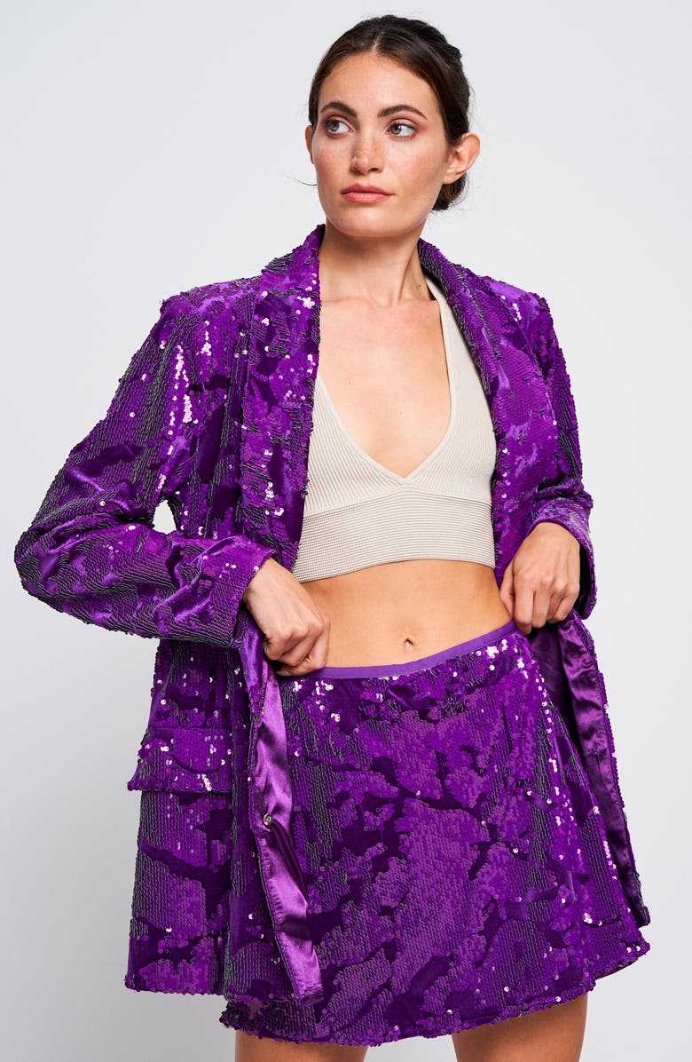 CIEBON Xiona Sequin Miniskirt, Alternate, color,