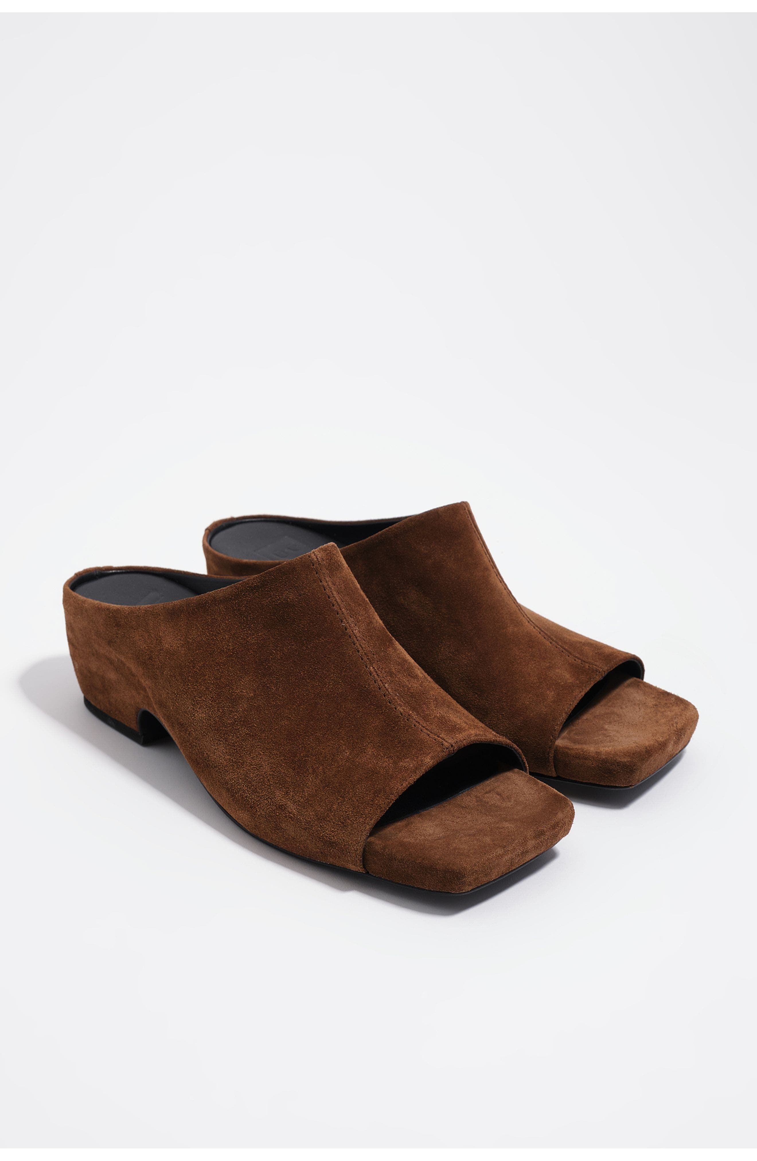 Bimba y Lola Suede Heeled Sandal, Alternate, color, Chocolate