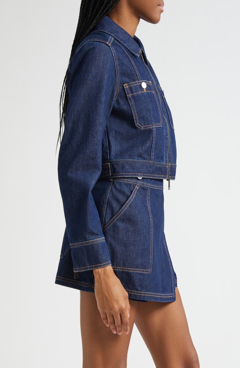 Veronica Beard Patty Crop Denim Jacket, Alternate, color, Indigo Rinse
