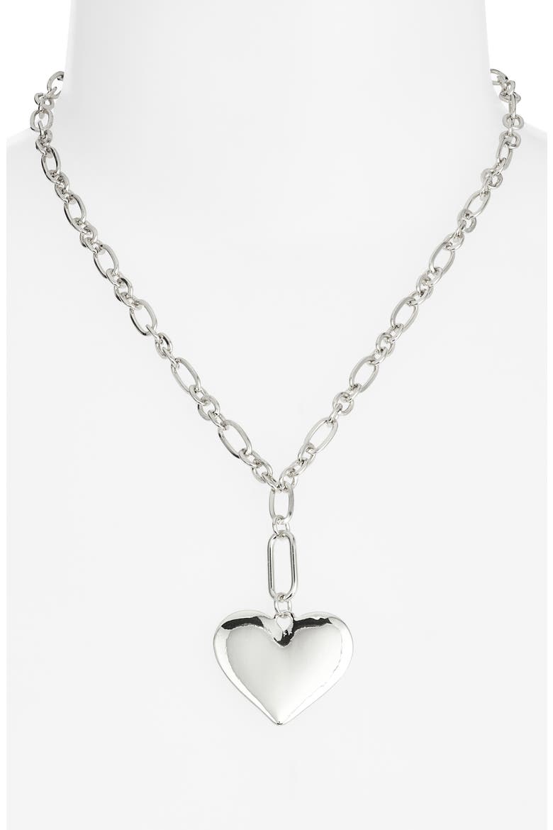 Heart Y-Necklace, Alternate, color, SILVER