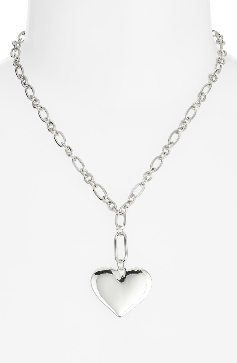 Nordstrom Heart Y-Necklace, Alternate, color, Silver