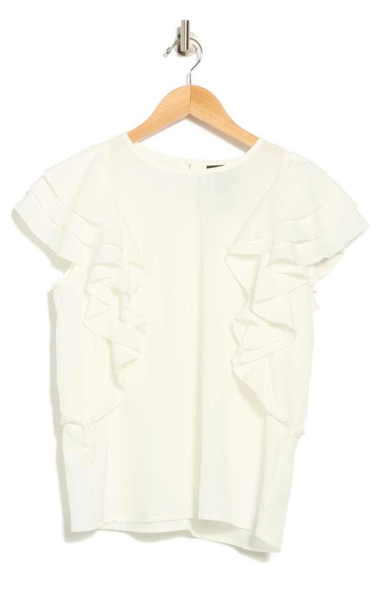 Forgotten Grace Flowing Ruffle Top, Alternate, color, White