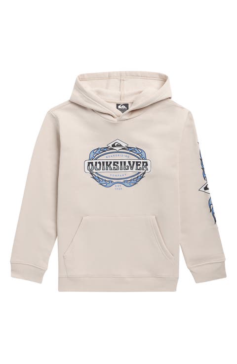Kids' Flames Cotton Blend Graphic Hoodie