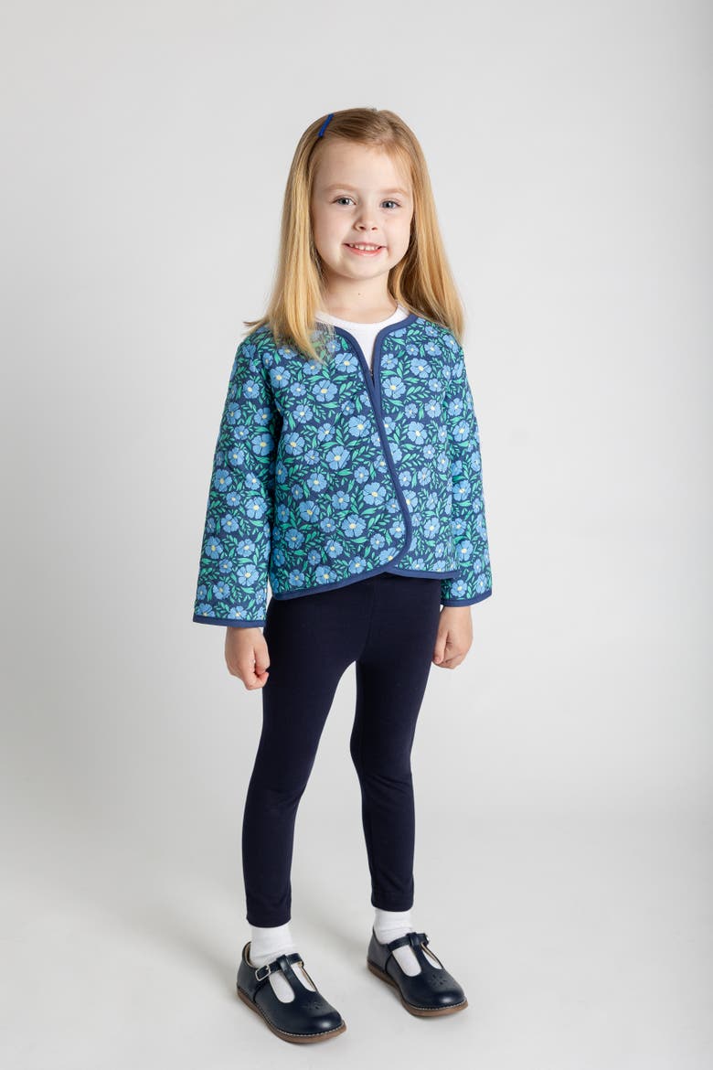 Floral Print Quilted Jacket, Alternate, color, Blue Floral