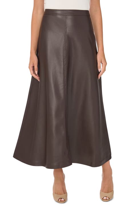 Faux Leather A-Line Skirt
