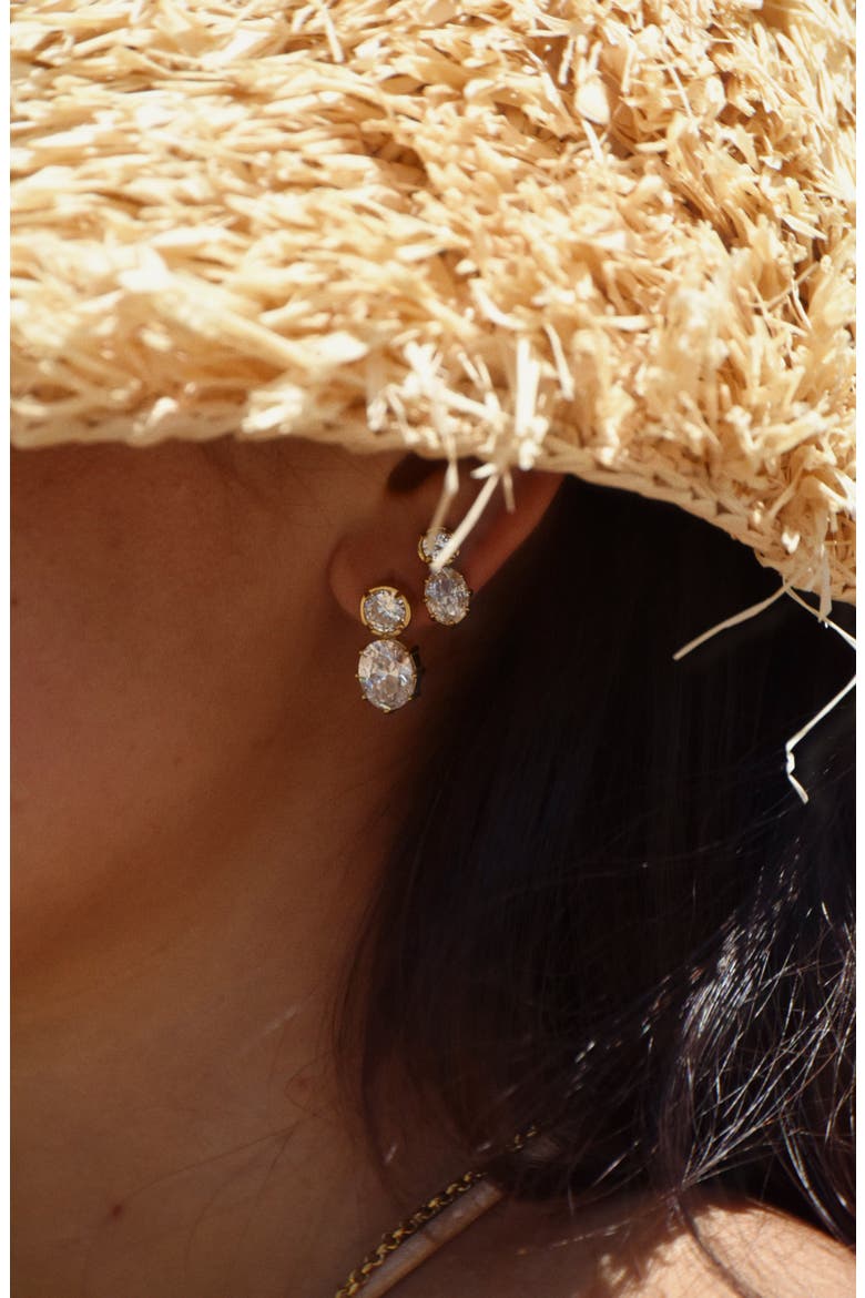 Clemmy Earrings, Alternate, color, Milk Glass