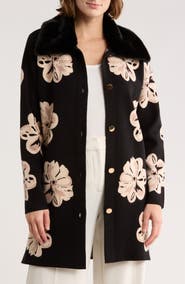 BY DESIGN Vancouver Faux Fur Trim Cardigan