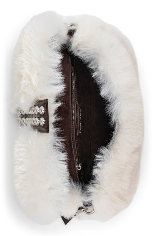 Jeffrey Campbell Furreal Faux Fur Handbag In Cream Brown Combo