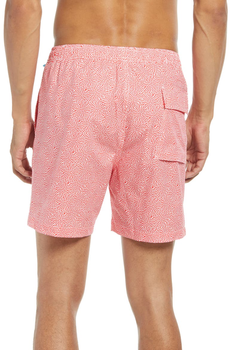 Coral Print Swim Trunks, Alternate, color, GRAPEFRUIT