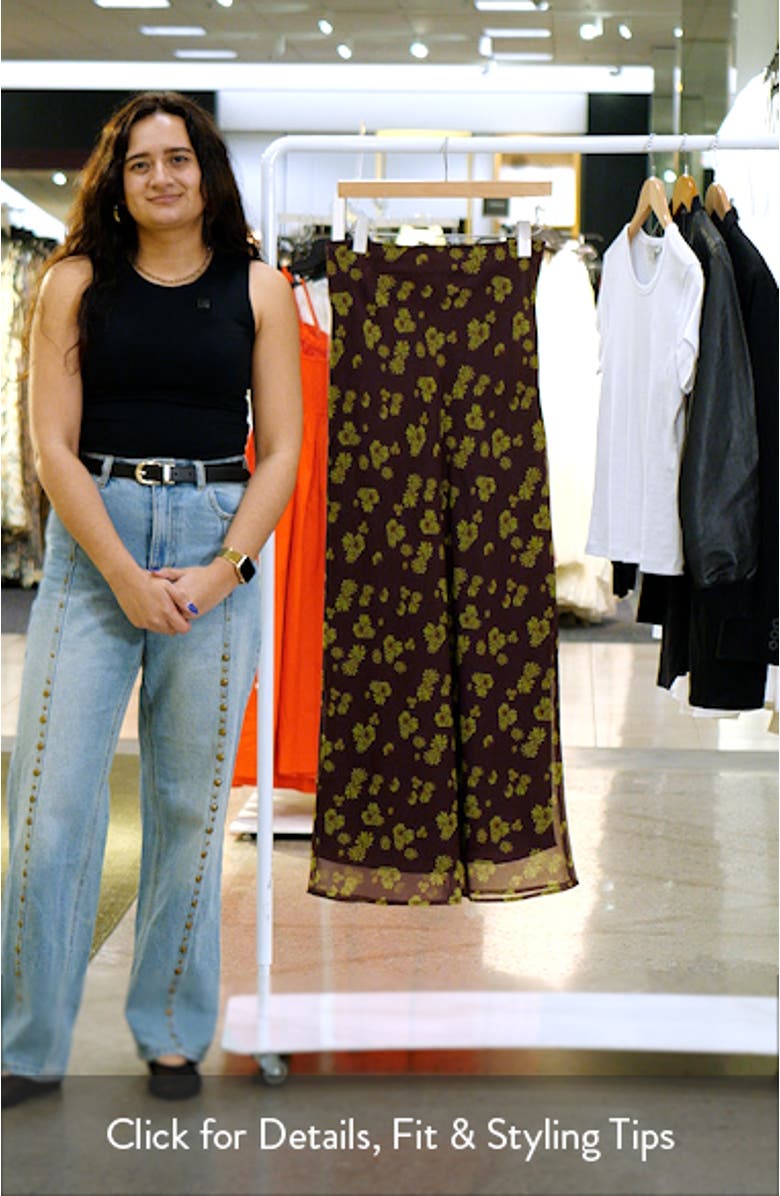 Ditsy Floral Bias Cut Crinkle Chiffon Maxi Skirt, sales video thumbnail