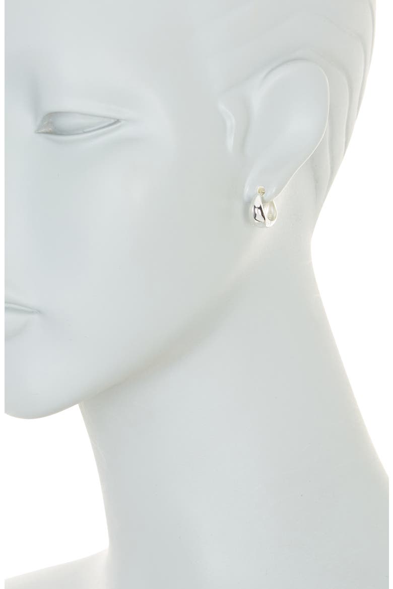 Sterling Silver 12mm Puffy Huggie Hoop Earrings, Alternate, color, SILVER